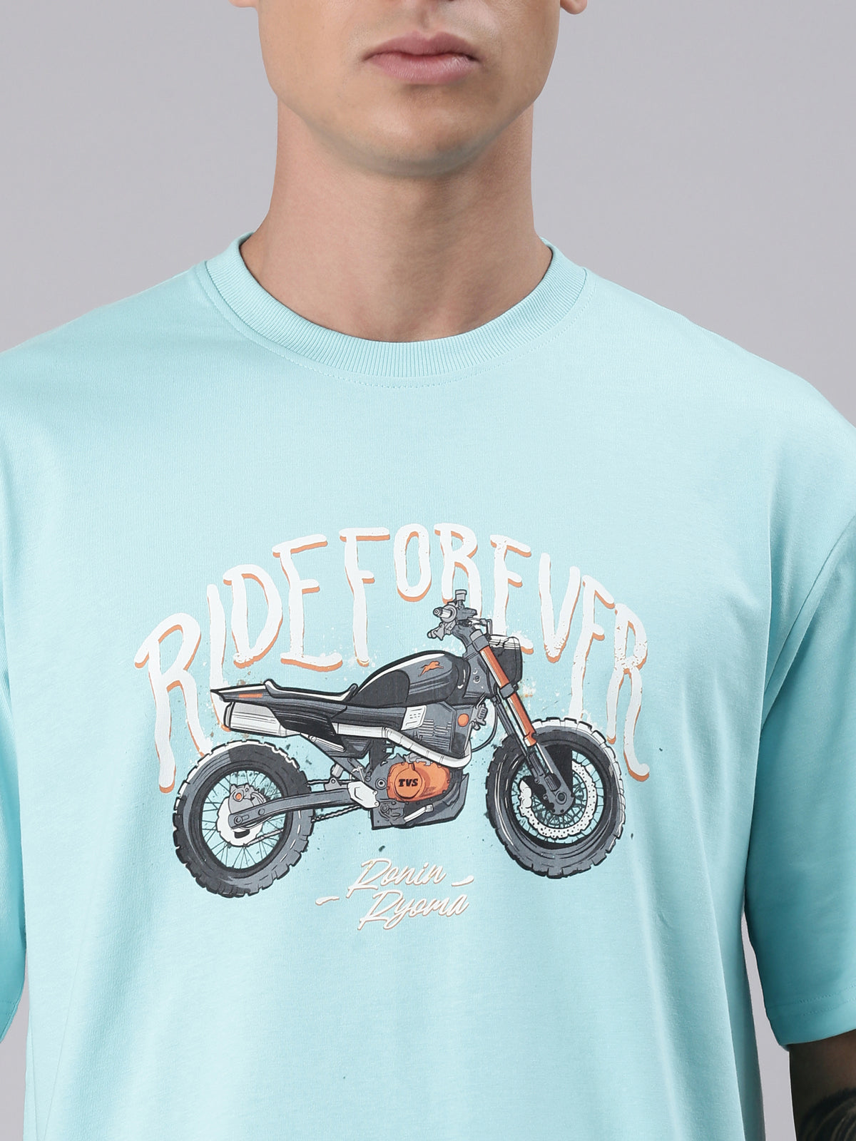 TVS Lifestyle 100% Cotton Oversized Graphic T-shirt for Men | Premium 220 GSM Heavyweight Tee with Relaxed Fit | Soft Cotton Oversized T Shirt for Boys | Durable Ribbed Neckline Streetwear Style